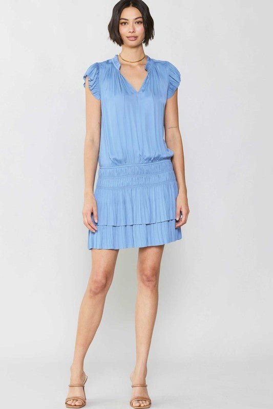 Pleated Mini Dress