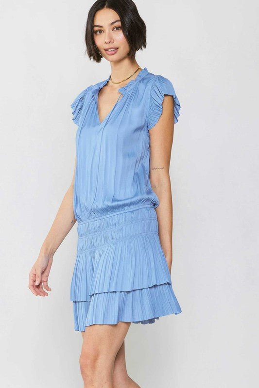 Pleated Mini Dress