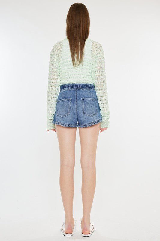 Ruffle Denim Shorts