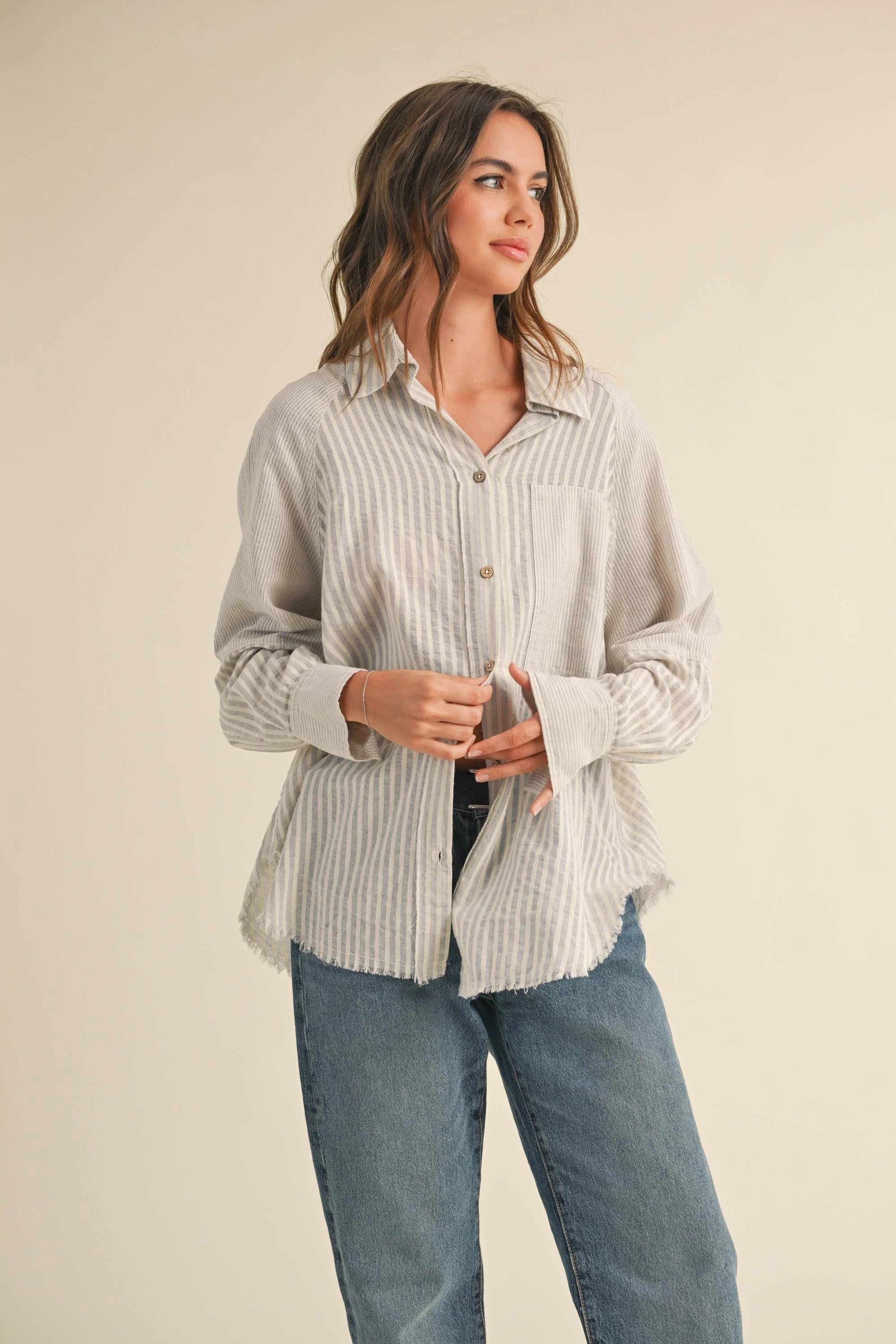 Light Blue Stripe Button-down Shirt