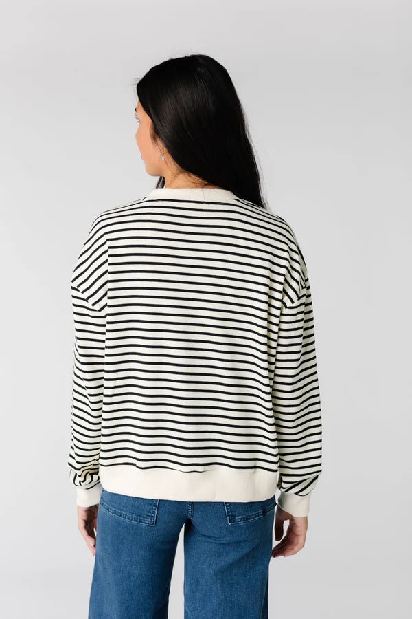 Cream and Black Striped Sweater