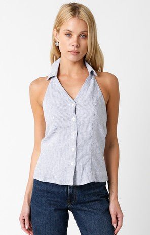 Pixie Chambray Halter Top