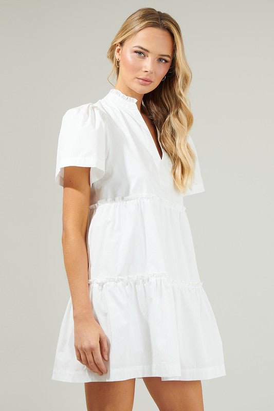 Babydoll Tiered Short Sleeve Dress